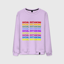 Мужской свитшот Social distancing - социальная дистанция