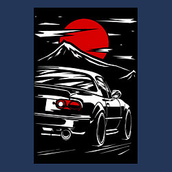 Свитшот хлопковый мужской Мазда mx5 miata, цвет: тёмно-синий — фото 2