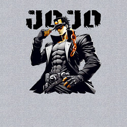 Свитшот хлопковый мужской Jotaro Kujo - jojo ai art, цвет: меланж — фото 2