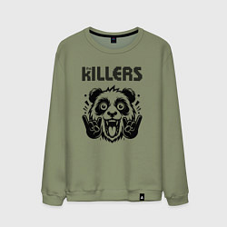 Свитшот хлопковый мужской The Killers - rock panda, цвет: авокадо