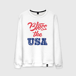 Свитшот хлопковый мужской Bless the USA, цвет: белый