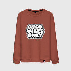 Свитшот хлопковый мужской Goof vibes black, цвет: кирпичный