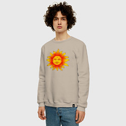 Свитшот хлопковый мужской Огненное солнце, цвет: миндальный — фото 2