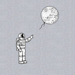 Свитшот хлопковый мужской Space balloon, цвет: меланж — фото 2