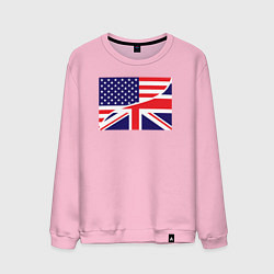 Свитшот хлопковый мужской США и Великобритания, цвет: светло-розовый