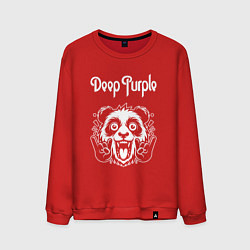 Свитшот хлопковый мужской Deep Purple rock panda, цвет: красный