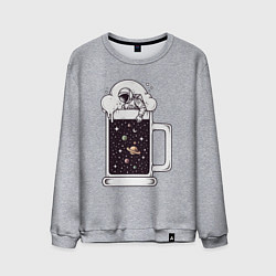 Свитшот хлопковый мужской Космический пивас, цвет: меланж