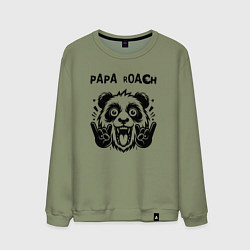 Свитшот хлопковый мужской Papa Roach - rock panda, цвет: авокадо