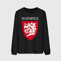 Свитшот хлопковый мужской Warhorse logo, цвет: черный