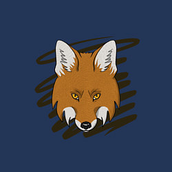 Свитшот хлопковый мужской Стилизованная морда лисы, цвет: тёмно-синий — фото 2