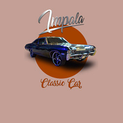 Свитшот хлопковый мужской Американская автоклассика Chevrolet Impala, цвет: пыльно-розовый — фото 2