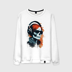 Мужской свитшот Grunge redhead girl skull