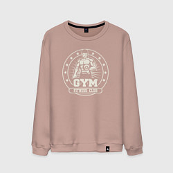 Свитшот хлопковый мужской Gym fitness club, цвет: пыльно-розовый