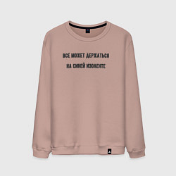 Свитшот хлопковый мужской Всё держится на изоленте, цвет: пыльно-розовый