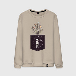 Свитшот хлопковый мужской Космический карман, цвет: миндальный