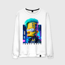 Мужской свитшот Кибер Барт - нейросеть фантазия