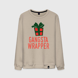 Свитшот хлопковый мужской Gangsta wrapper, цвет: миндальный