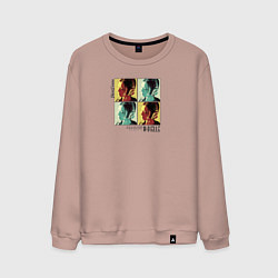 Свитшот хлопковый мужской Danielle bias, цвет: пыльно-розовый