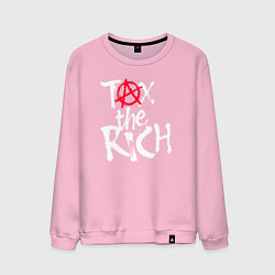 Свитшот хлопковый мужской Tax the rich, цвет: светло-розовый
