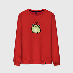 Мужской свитшот Милая зеленая лягушка улыбается