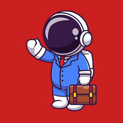 Свитшот хлопковый мужской Космонавт с чемоданом, цвет: красный — фото 2