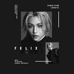 Свитшот хлопковый мужской Stray kids Lee Felix, цвет: черный — фото 2