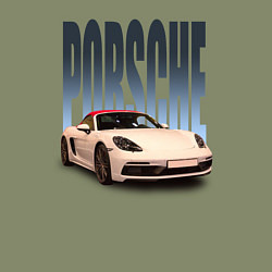 Свитшот хлопковый мужской Porsche 911 Turbo винтажный немецкий автомобиль, цвет: авокадо — фото 2