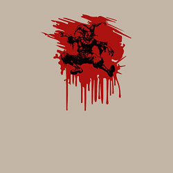 Свитшот хлопковый мужской Жуткий Шут танцует в красных брызгах, цвет: миндальный — фото 2