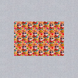 Свитшот хлопковый мужской Коты и летний вайб паттерн, цвет: меланж — фото 2