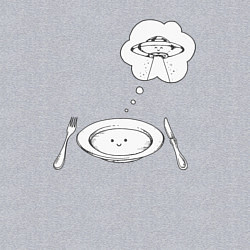 Свитшот хлопковый мужской Космический обед, цвет: меланж — фото 2