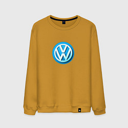 Свитшот хлопковый мужской Volkswagen logo blue, цвет: горчичный