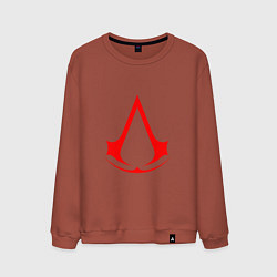 Свитшот хлопковый мужской Red logo of assassins, цвет: кирпичный