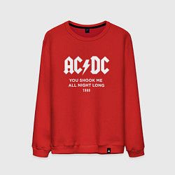 Свитшот хлопковый мужской AC DC - You shook me all night long 1980, цвет: красный
