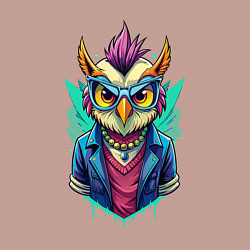 Свитшот хлопковый мужской Стильная модная сова, цвет: пыльно-розовый — фото 2