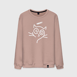 Свитшот хлопковый мужской Гипнокот meow, цвет: пыльно-розовый