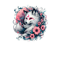 Свитшот хлопковый мужской Девятихвостая лисица: Кумихо - Кицунэ, цвет: белый — фото 2