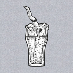 Свитшот хлопковый мужской Пивной ныряльщик, цвет: меланж — фото 2