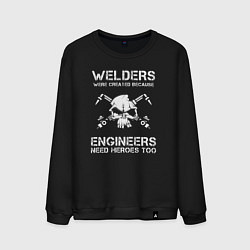 Свитшот хлопковый мужской Welding profession, цвет: черный