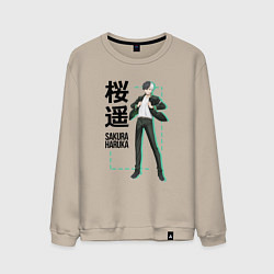 Свитшот хлопковый мужской Ветролом - Харука Сакура, цвет: миндальный