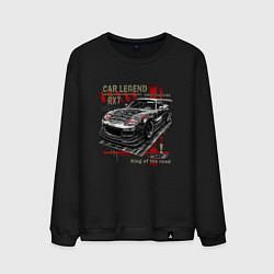 Свитшот хлопковый мужской Rx7 Twin turbo, цвет: черный