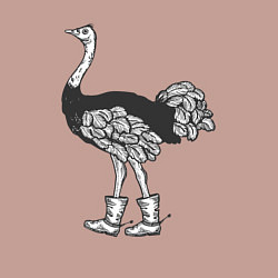 Свитшот хлопковый мужской Страус в сапожках, цвет: пыльно-розовый — фото 2