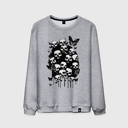 Мужской свитшот Черепа и бабочки - нейросеть