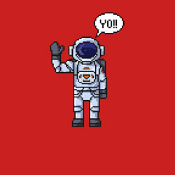 Свитшот хлопковый мужской Пиксельный космонавт, цвет: красный — фото 2