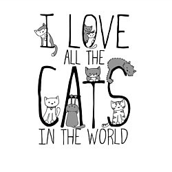 Свитшот хлопковый мужской Я люблю - всех котов в мире, цвет: белый — фото 2