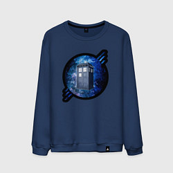 Свитшот хлопковый мужской Tardis in space, цвет: тёмно-синий