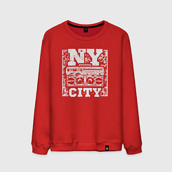 Свитшот хлопковый мужской New York city music, цвет: красный