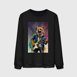 Мужской свитшот Лис рок-звезда