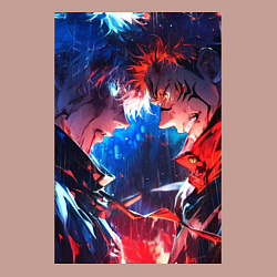 Свитшот хлопковый мужской Магическая битва Сатору Годзё Сукуна Рёмэн, цвет: пыльно-розовый — фото 2