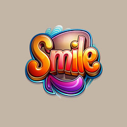 Свитшот хлопковый мужской Текст smile, цвет: миндальный — фото 2