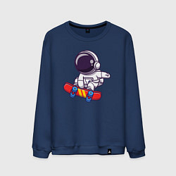 Свитшот хлопковый мужской Скейтер космонавт, цвет: тёмно-синий